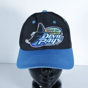 Vintage Tampa Bay Devil Rays Snapback Hat Black Blue Twins Enterprise MLB
